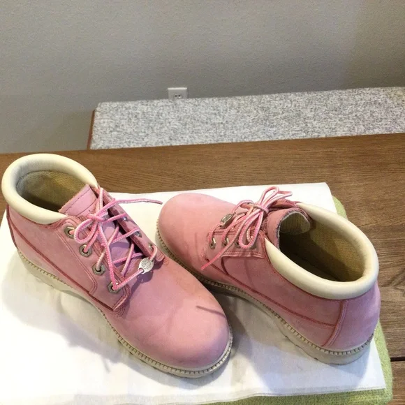 Timberland Nellie Chukka Pink Nubuck Waterproof Ankle Boots Shoes Women Sz 6.5 - Picture 8 of 10